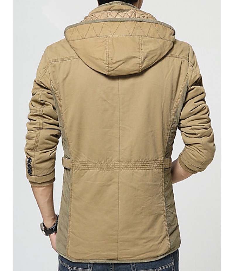 In the spring, Korean men's thick cotton coats pure hooded cotton male adolescents