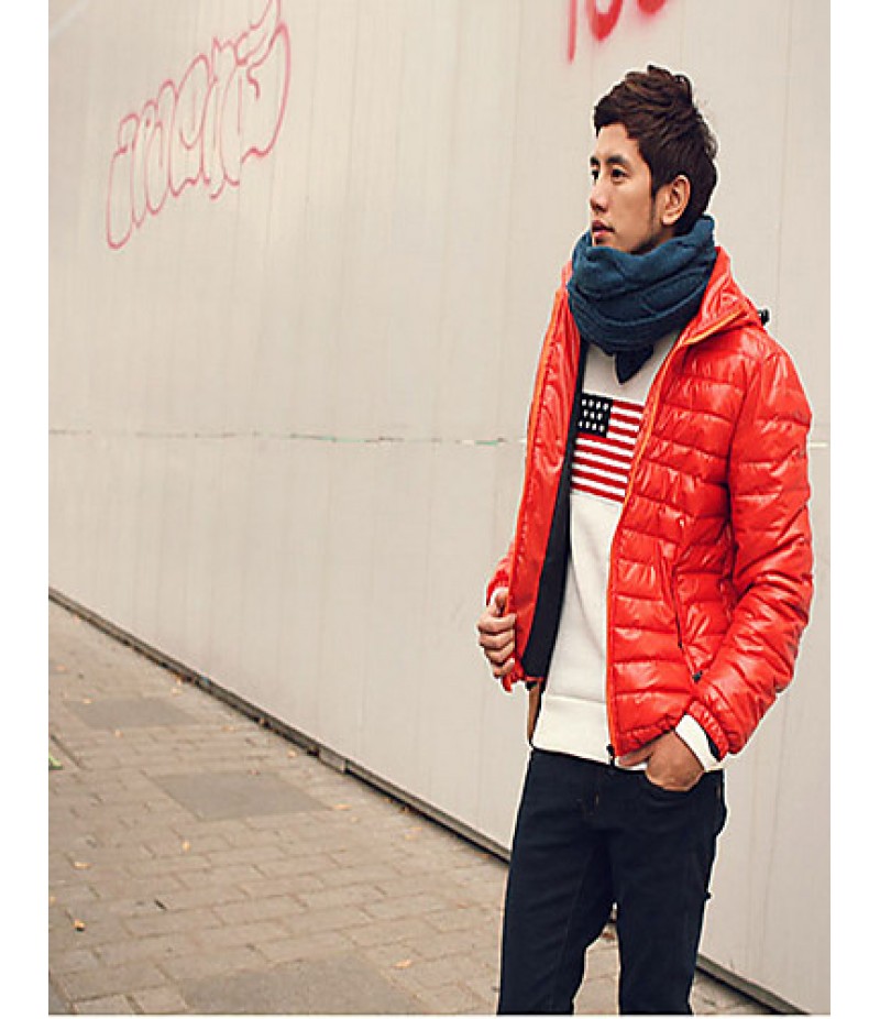 Men's Regular Padded Coat,Cotton Solid Long Sleeve