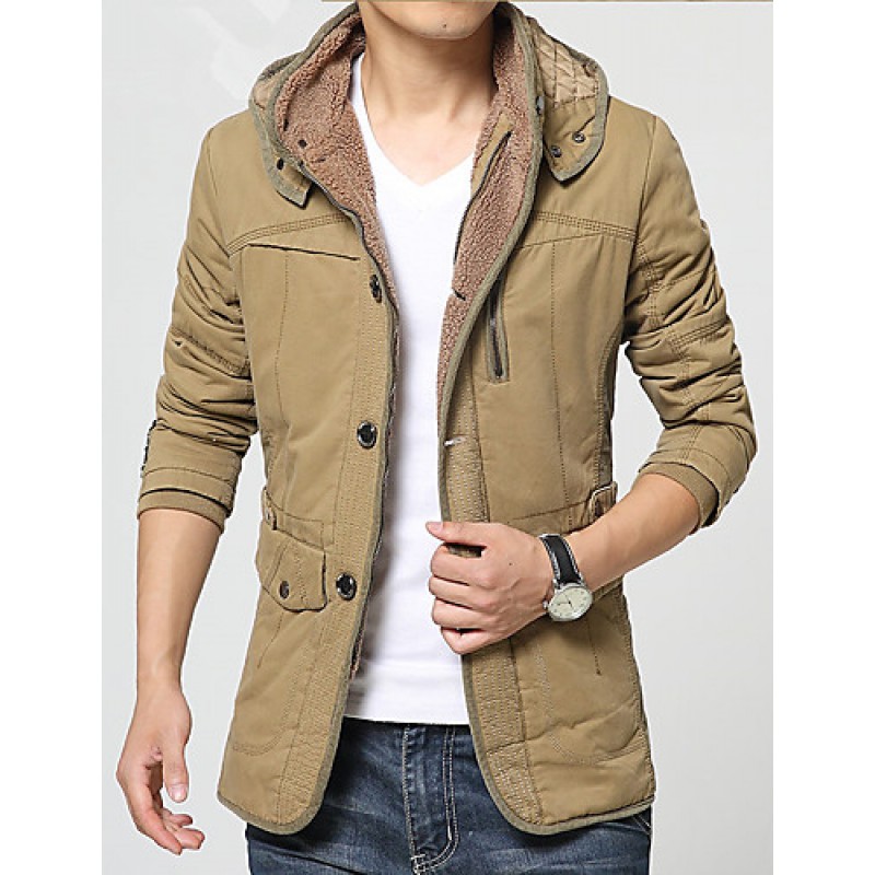 In the spring, Korean men's thick cotton coats pure hooded cotton male adolescents