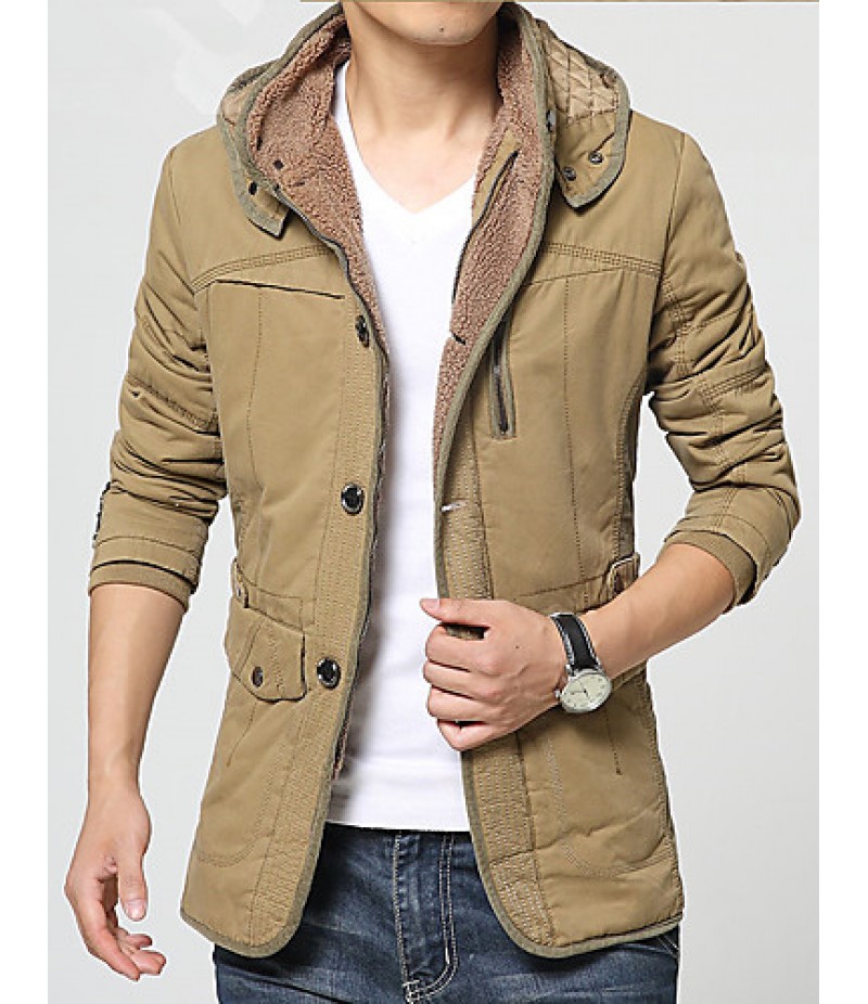 In the spring, Korean men's thick cotton coats pure hooded cotton male adolescents