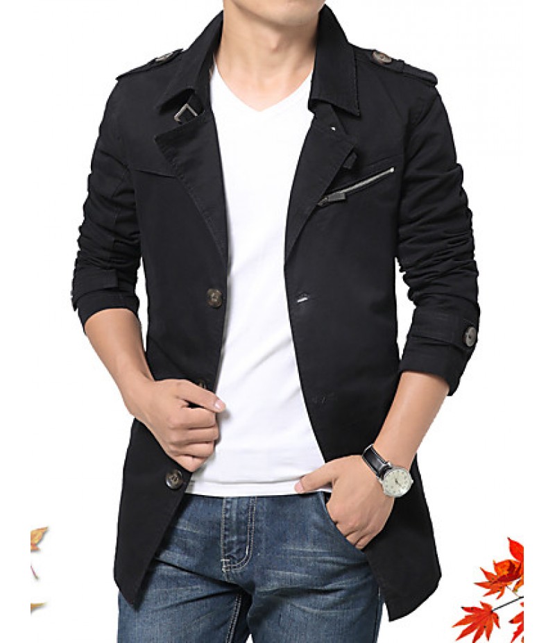 Men's new winter men jackets windbreaker pure color coat blazer HXTX-5793